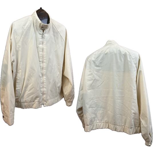 1970s Pastel Butter Yellow Zip Up Mens Workwear short Jacket / Large - Picture 3 of 4